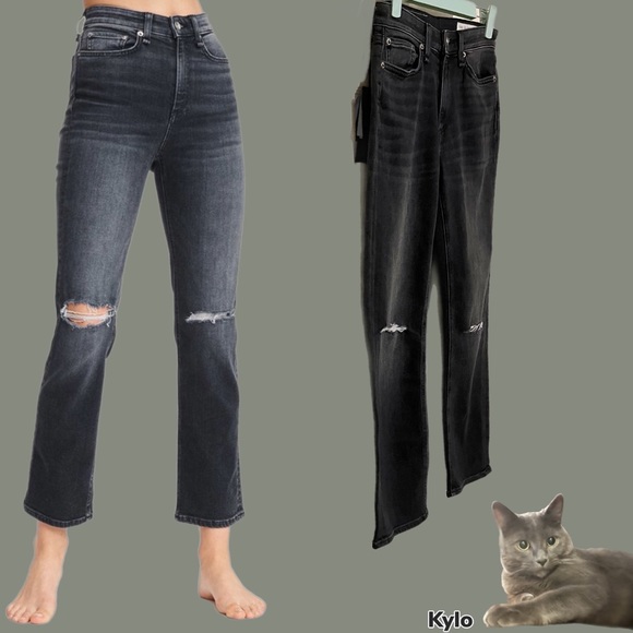 NWT $225 rag & bone | Nina | High Rise Cigarette | Button-fly Jeans in Grafton - Picture 1 of 16